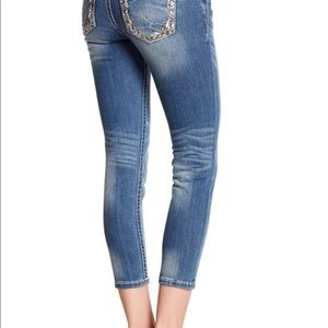 MISS ME Signature Ankle Skinny Bling Pocket Denim Jeans Size 28